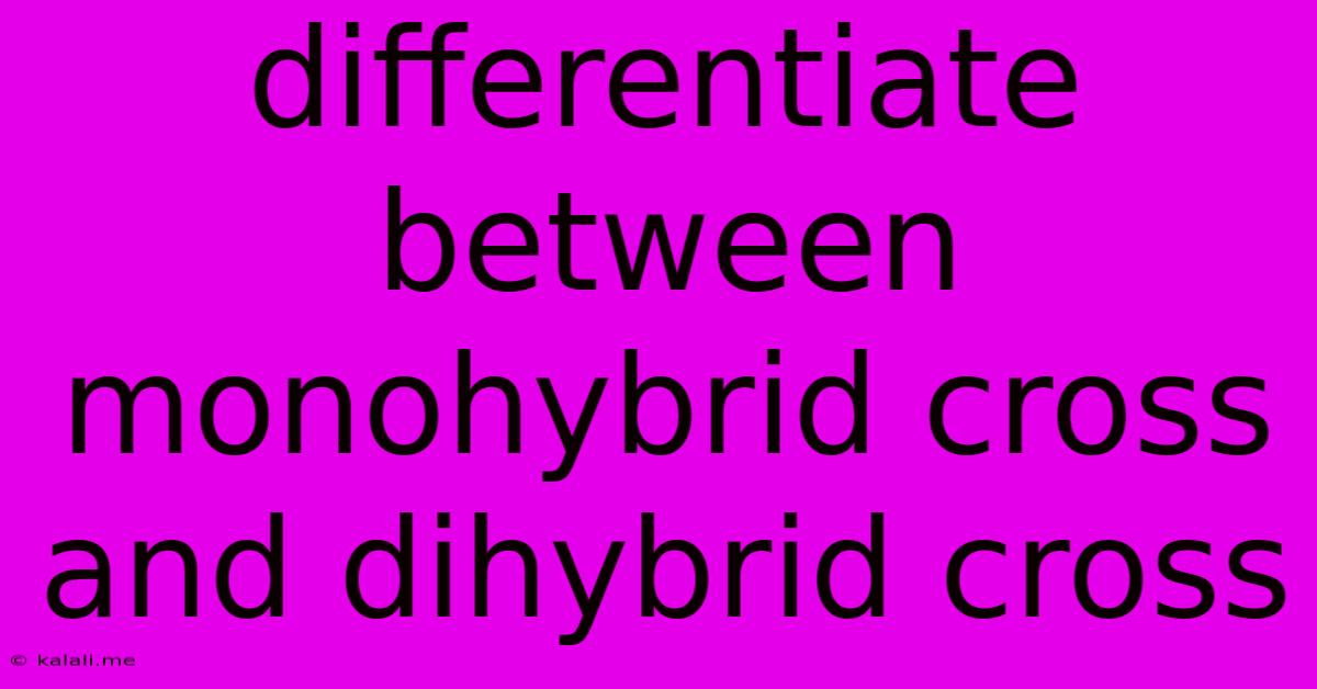 Differentiate Between Monohybrid Cross And Dihybrid Cross