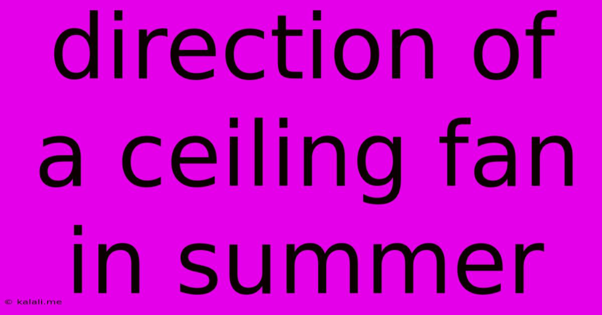 Direction Of A Ceiling Fan In Summer