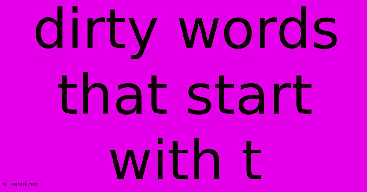 Dirty Words That Start With T