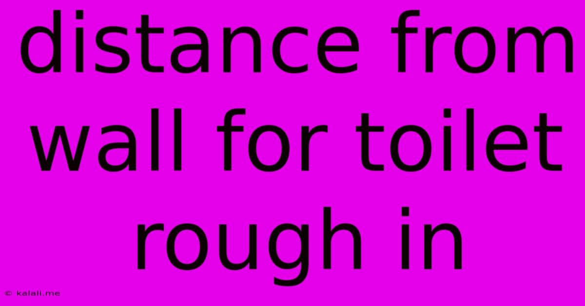 Distance From Wall For Toilet Rough In