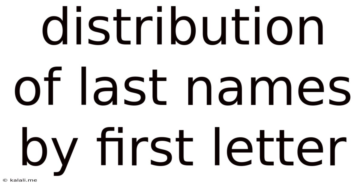 Distribution Of Last Names By First Letter