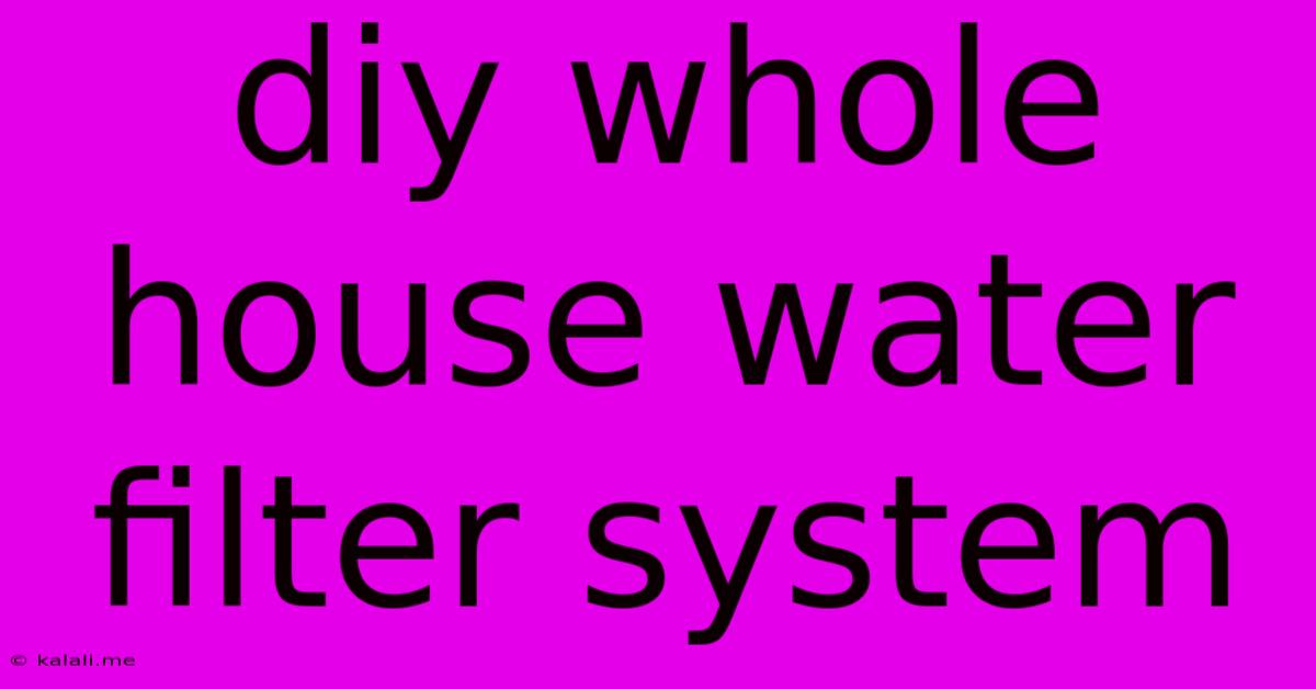 Diy Whole House Water Filter System