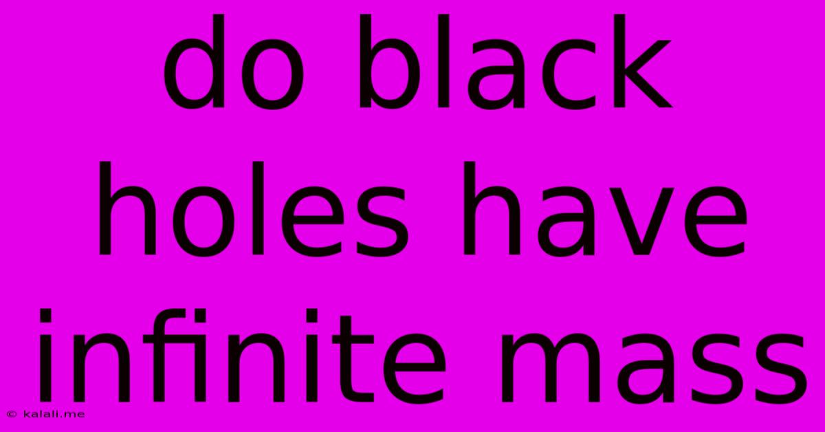 Do Black Holes Have Infinite Mass