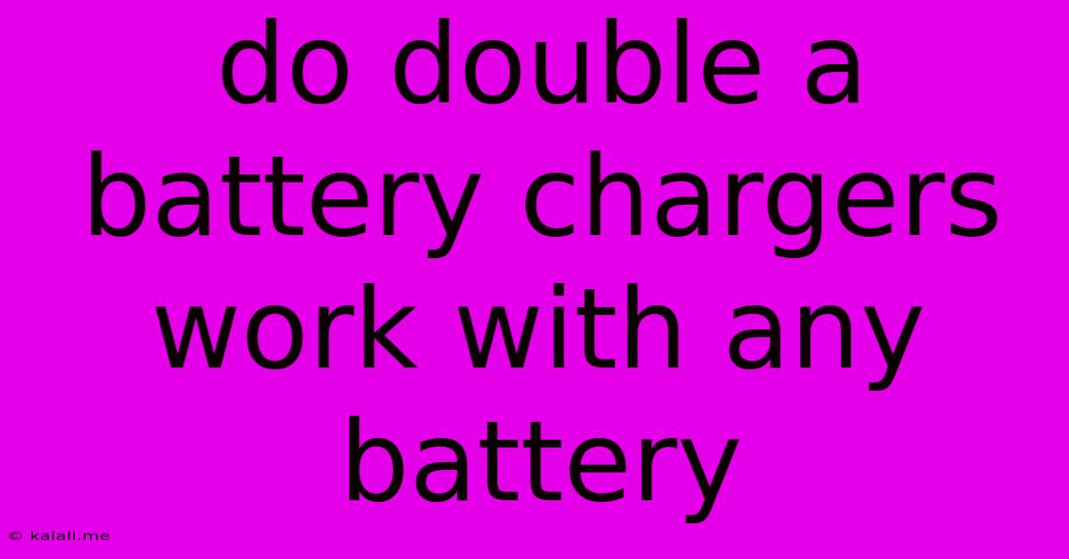 Do Double A Battery Chargers Work With Any Battery