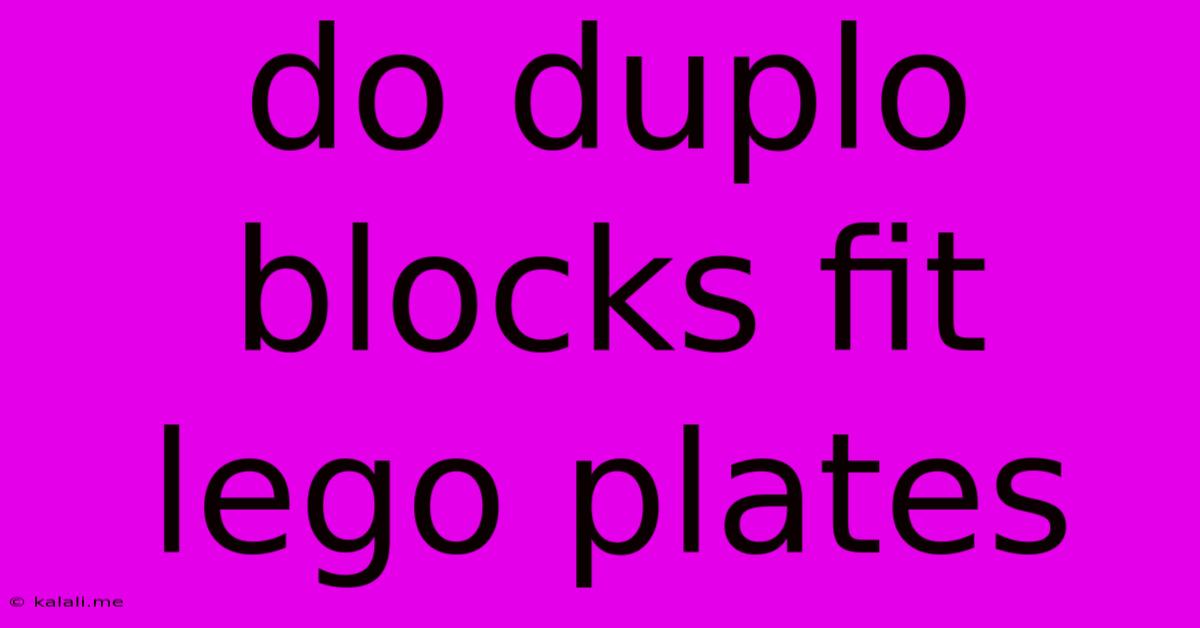 Do Duplo Blocks Fit Lego Plates