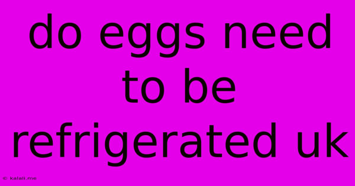 Do Eggs Need To Be Refrigerated Uk