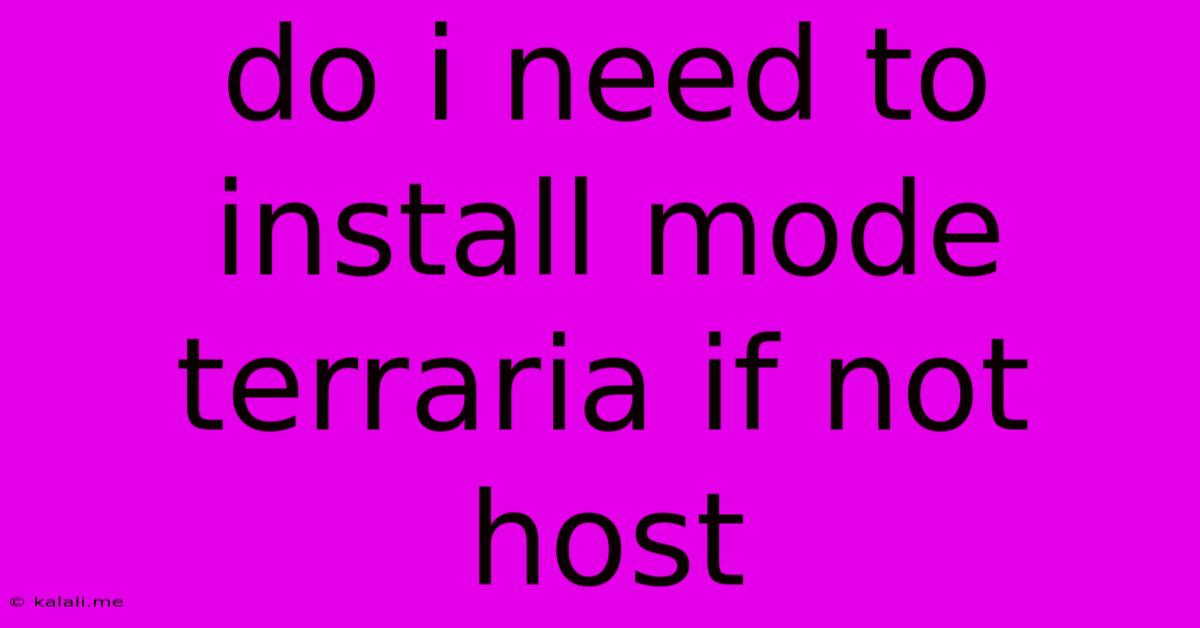 Do I Need To Install Mode Terraria If Not Host