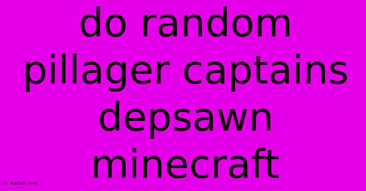 Do Random Pillager Captains Depsawn Minecraft