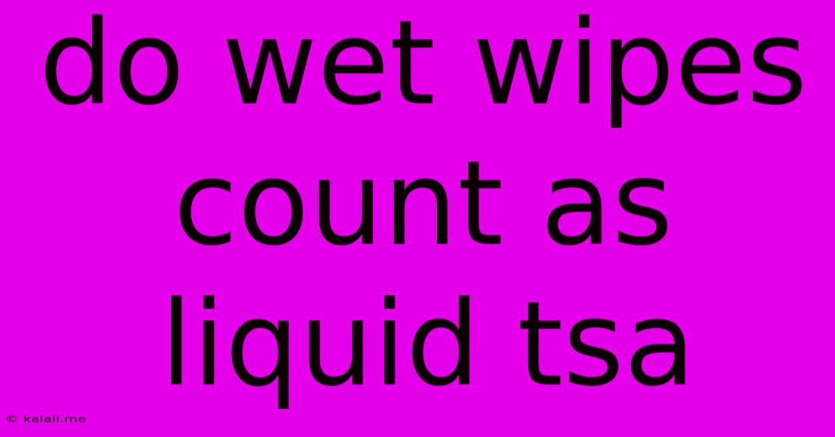 Do Wet Wipes Count As Liquid Tsa