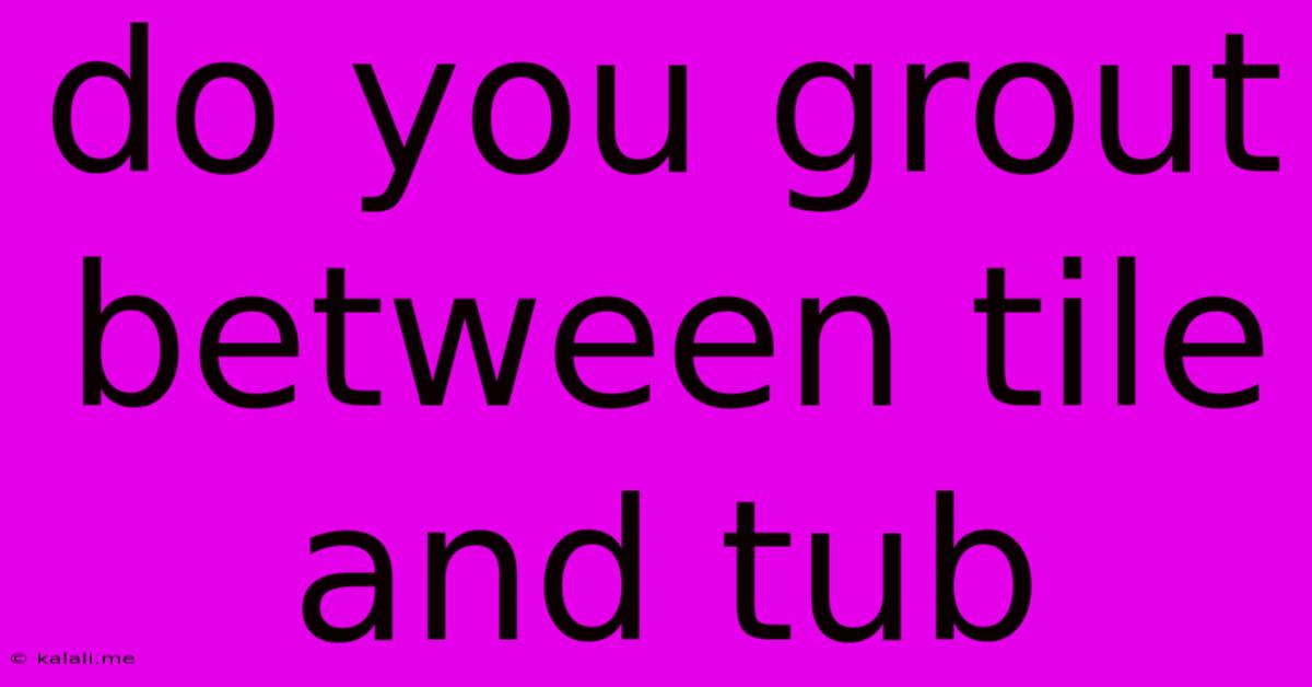 Do You Grout Between Tile And Tub