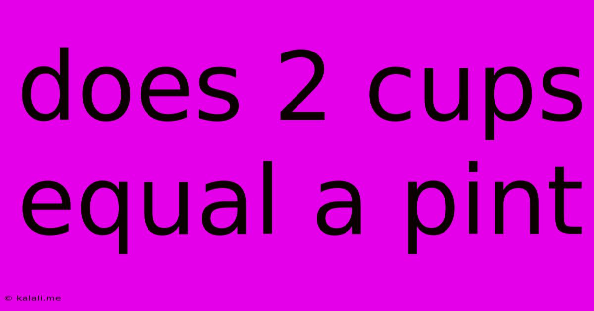 Does 2 Cups Equal A Pint