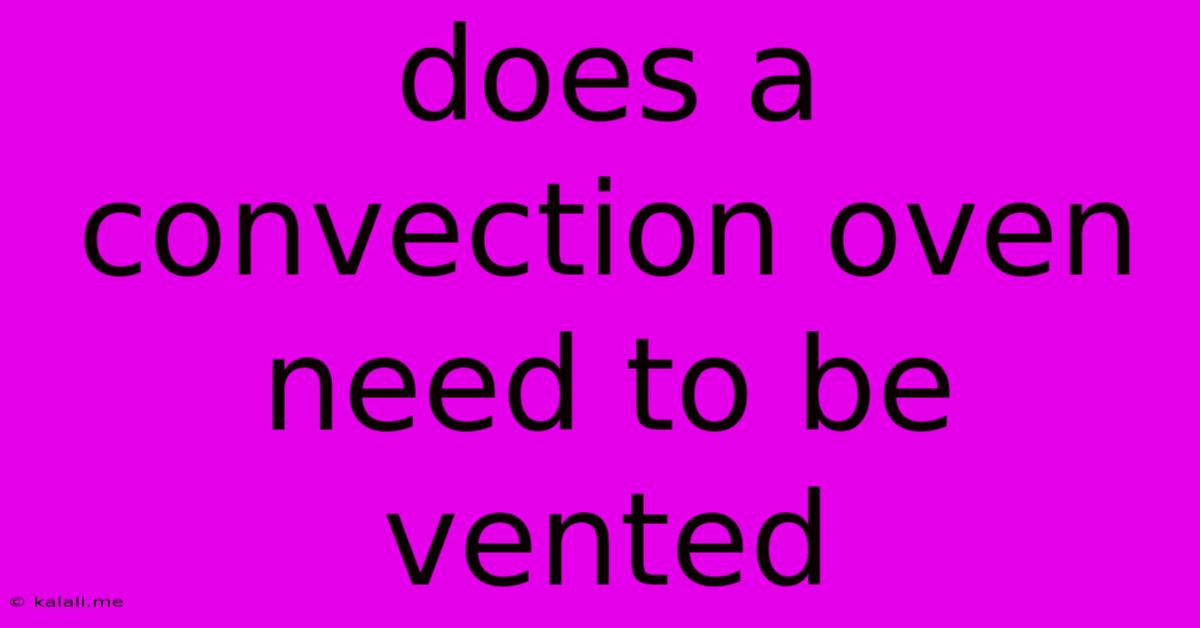 Does A Convection Oven Need To Be Vented