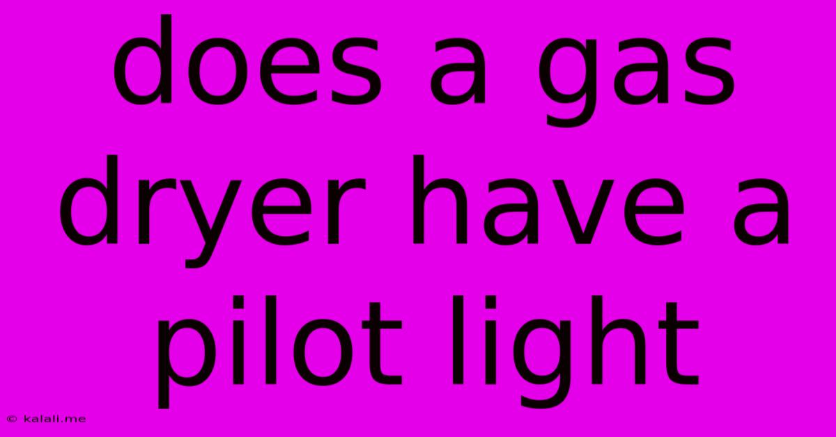 Does A Gas Dryer Have A Pilot Light