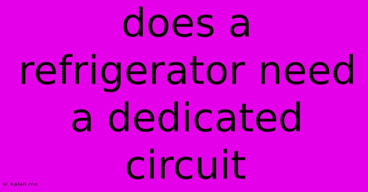 Does A Refrigerator Need A Dedicated Circuit