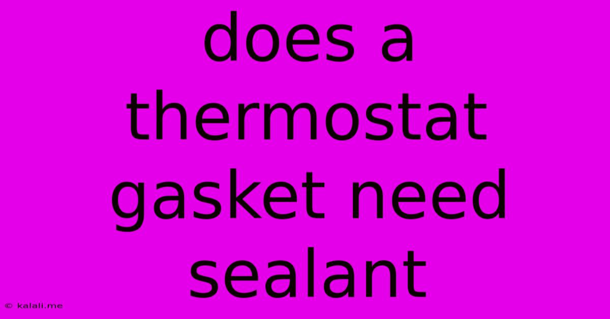 Does A Thermostat Gasket Need Sealant