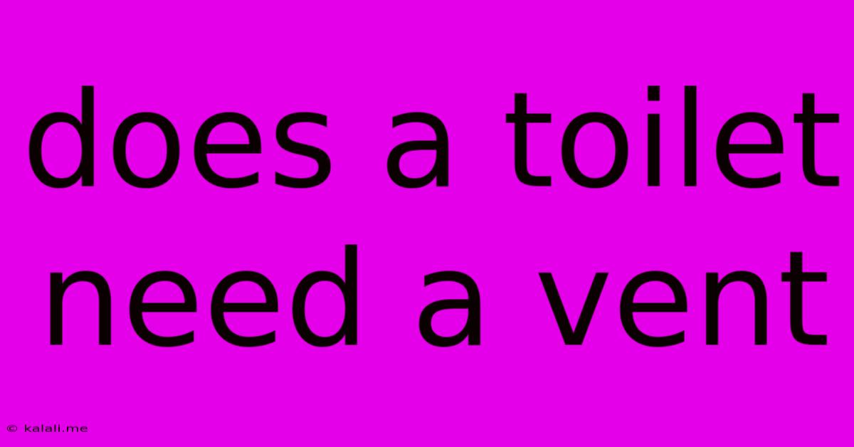 Does A Toilet Need A Vent