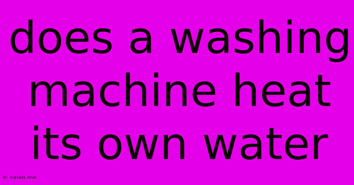 Does A Washing Machine Heat Its Own Water