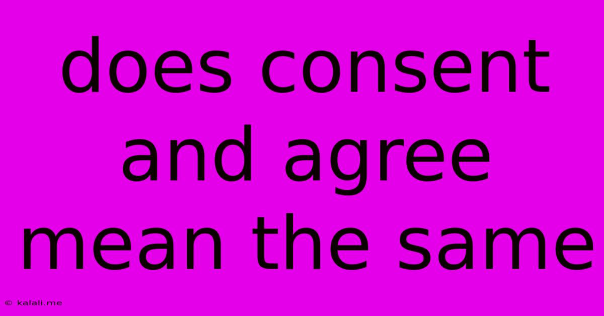 Does Consent And Agree Mean The Same