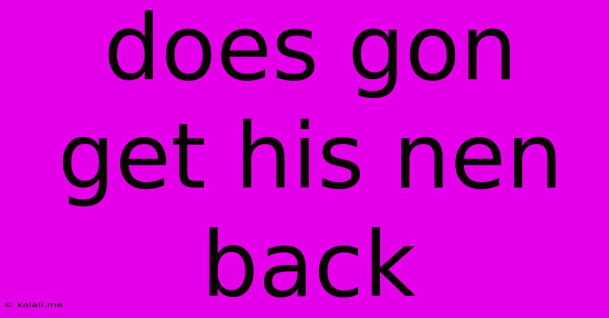 Does Gon Get His Nen Back