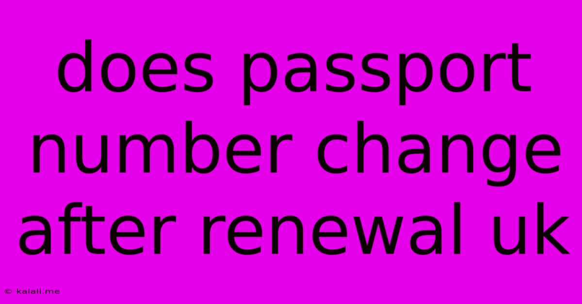 Does Passport Number Change After Renewal Uk