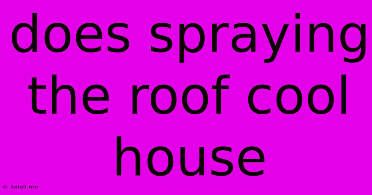 Does Spraying The Roof Cool House