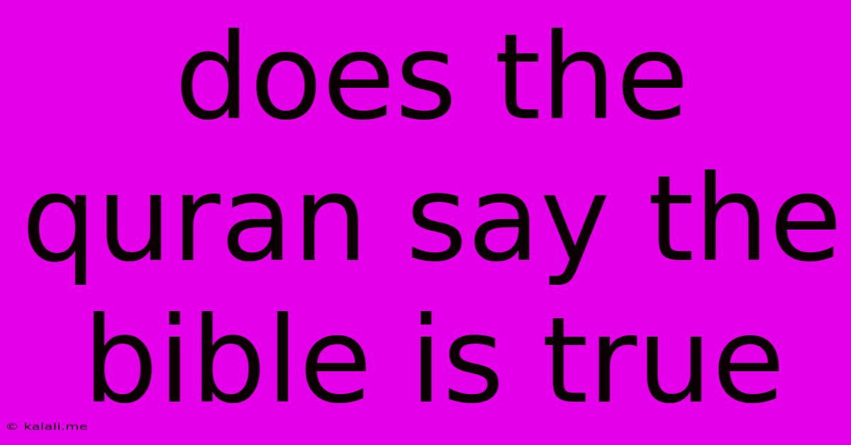 Does The Quran Say The Bible Is True