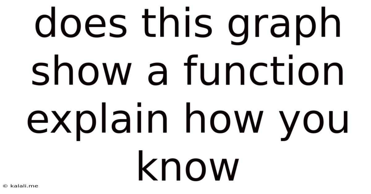 Does This Graph Show A Function Explain How You Know
