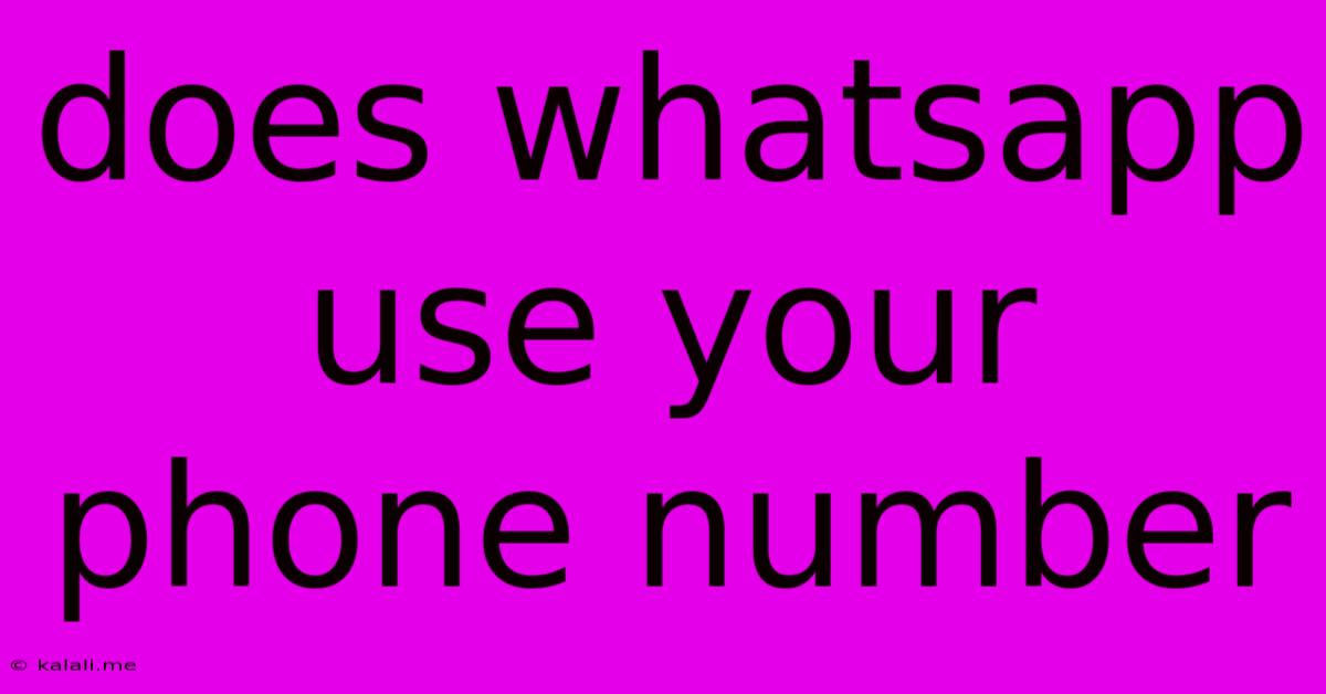Does Whatsapp Use Your Phone Number