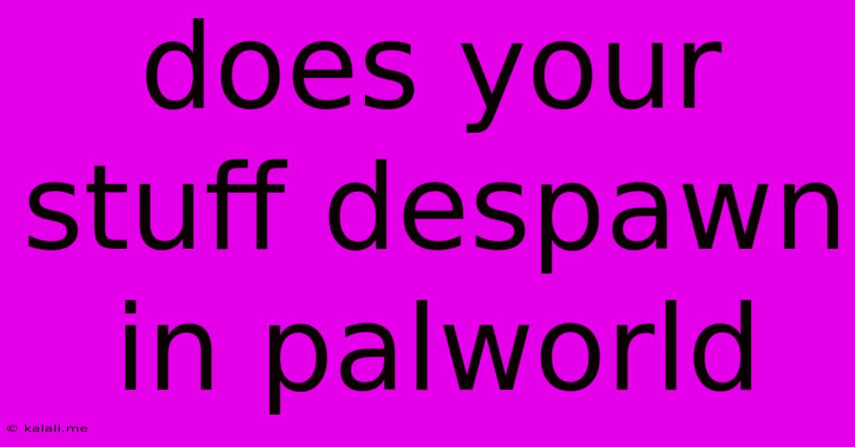 Does Your Stuff Despawn In Palworld
