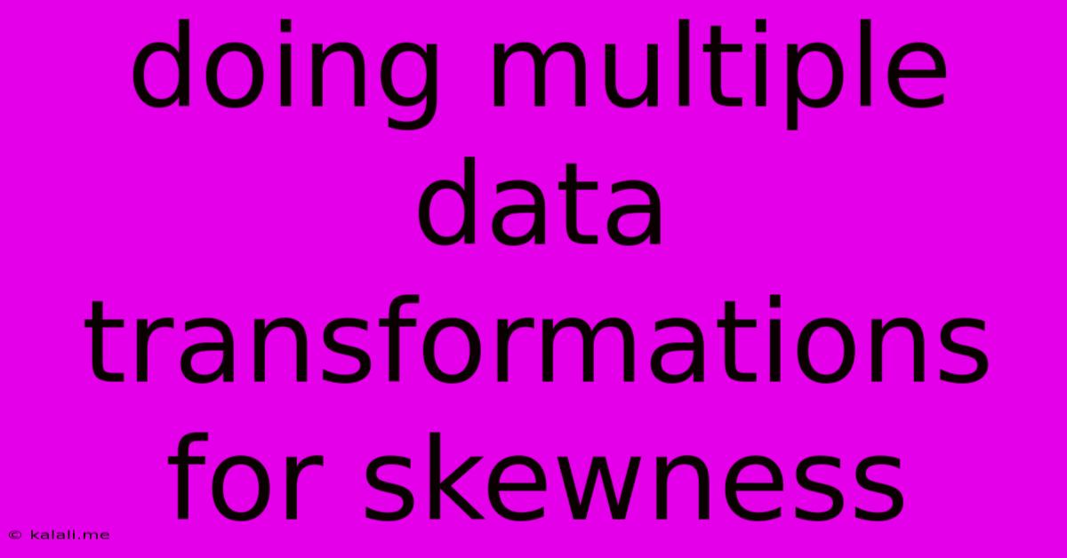 Doing Multiple Data Transformations For Skewness