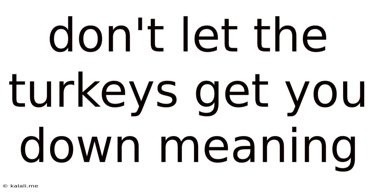 Don't Let The Turkeys Get You Down Meaning