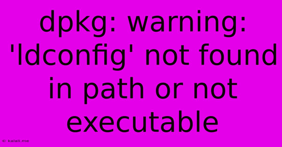 Dpkg: Warning: 'ldconfig' Not Found In Path Or Not Executable