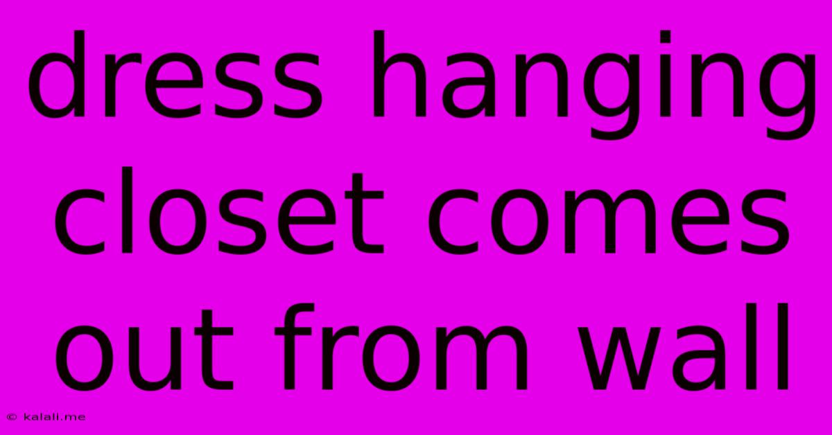 Dress Hanging Closet Comes Out From Wall