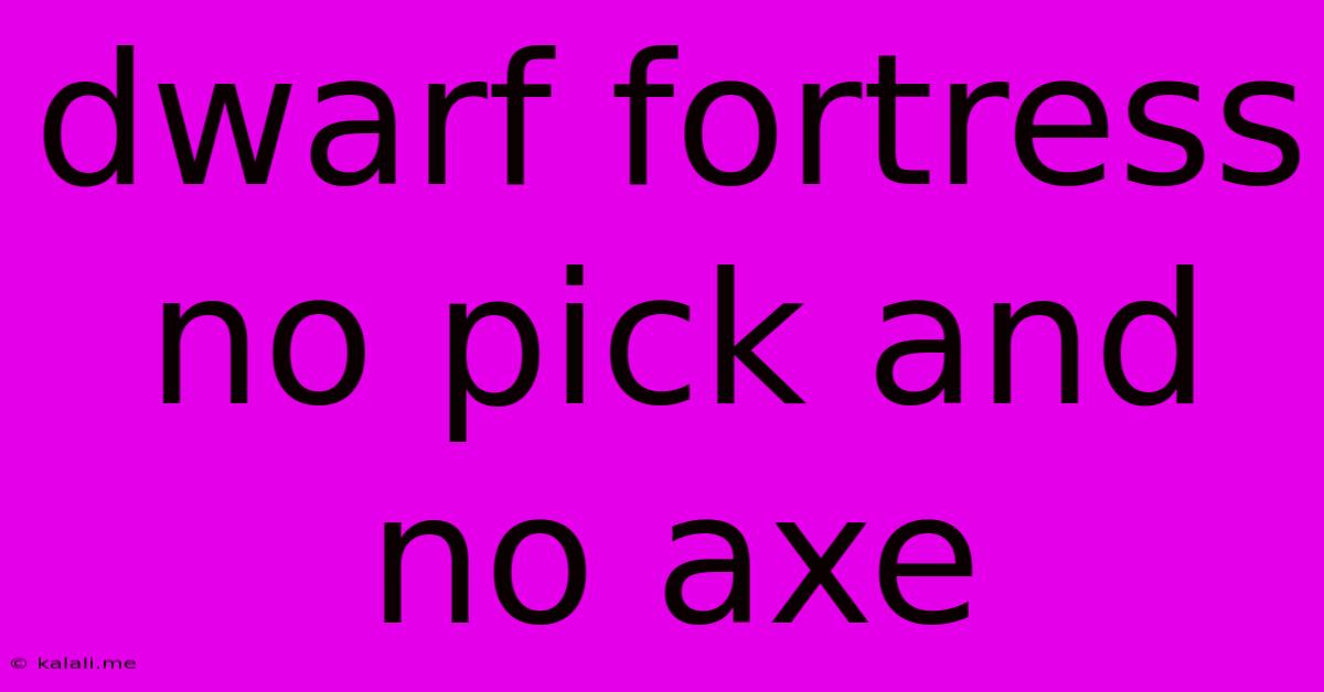Dwarf Fortress No Pick And No Axe