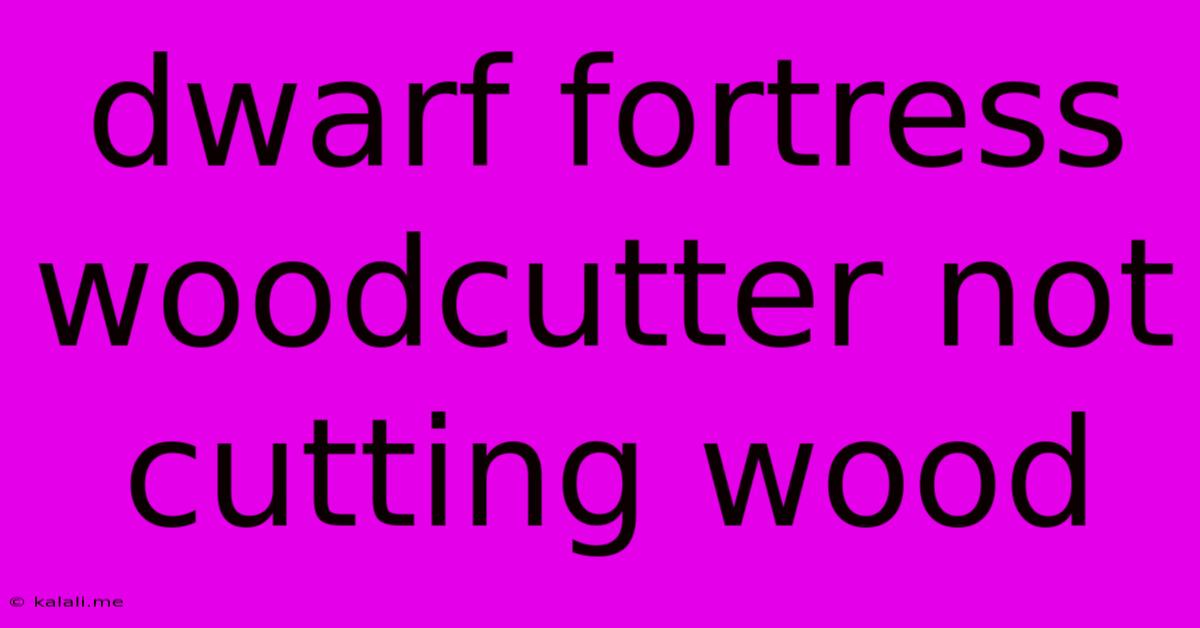 Dwarf Fortress Woodcutter Not Cutting Wood