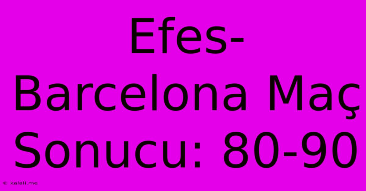 Efes-Barcelona Maç Sonucu: 80-90