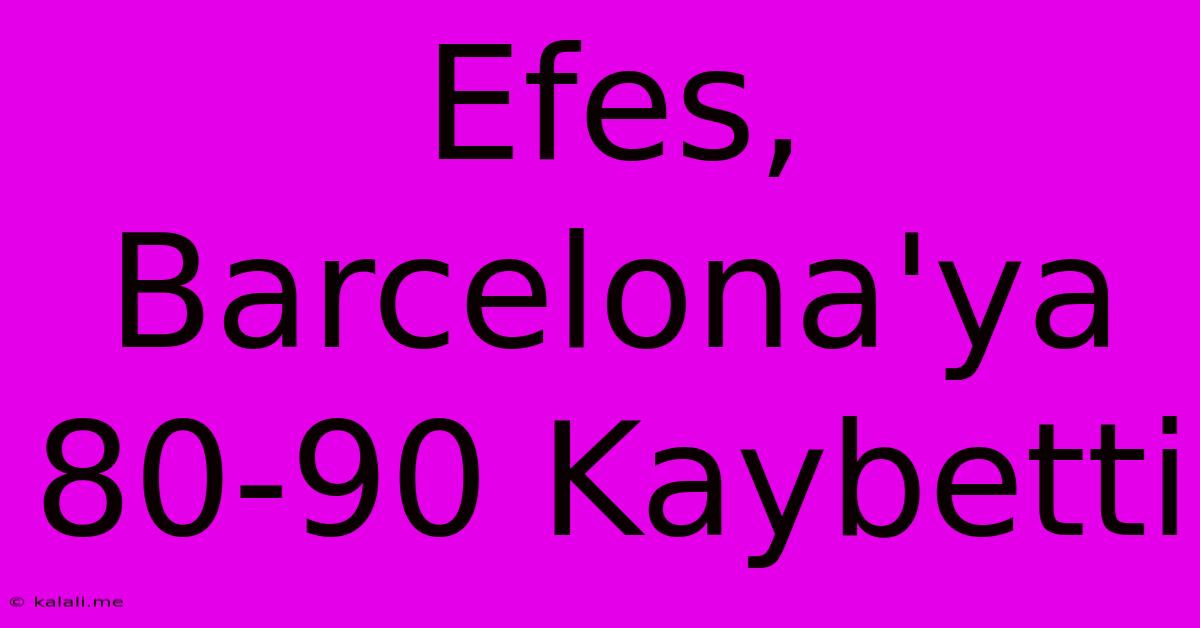 Efes, Barcelona'ya 80-90 Kaybetti