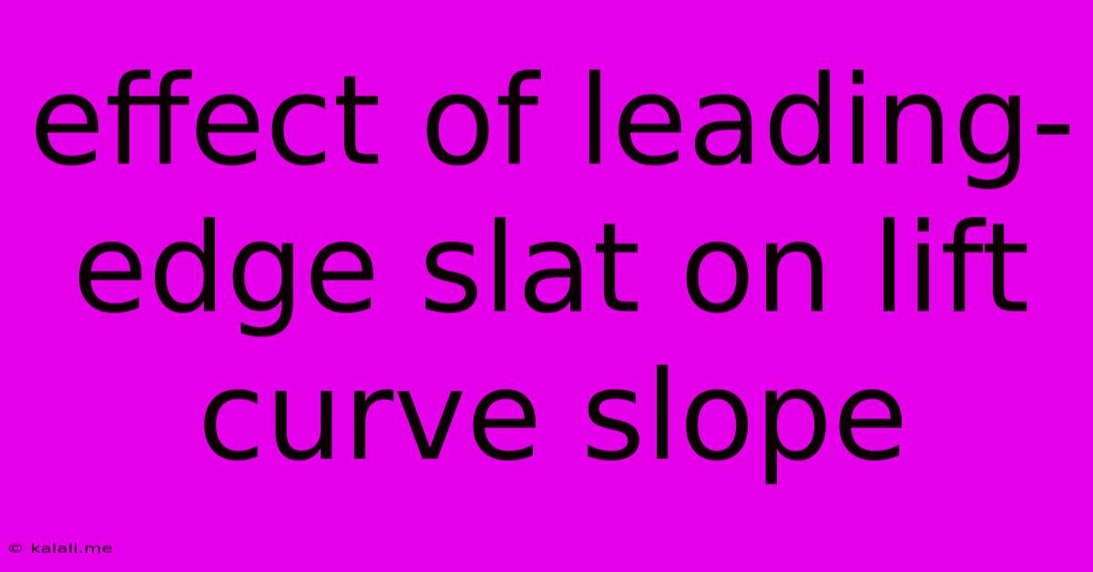 Effect Of Leading-edge Slat On Lift Curve Slope