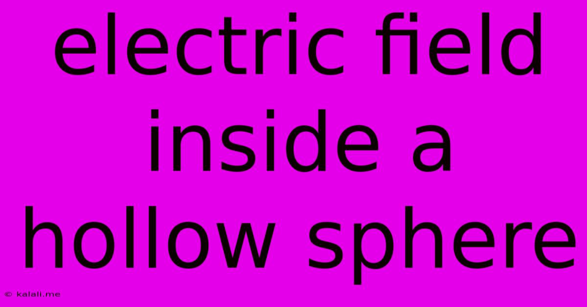 Electric Field Inside A Hollow Sphere