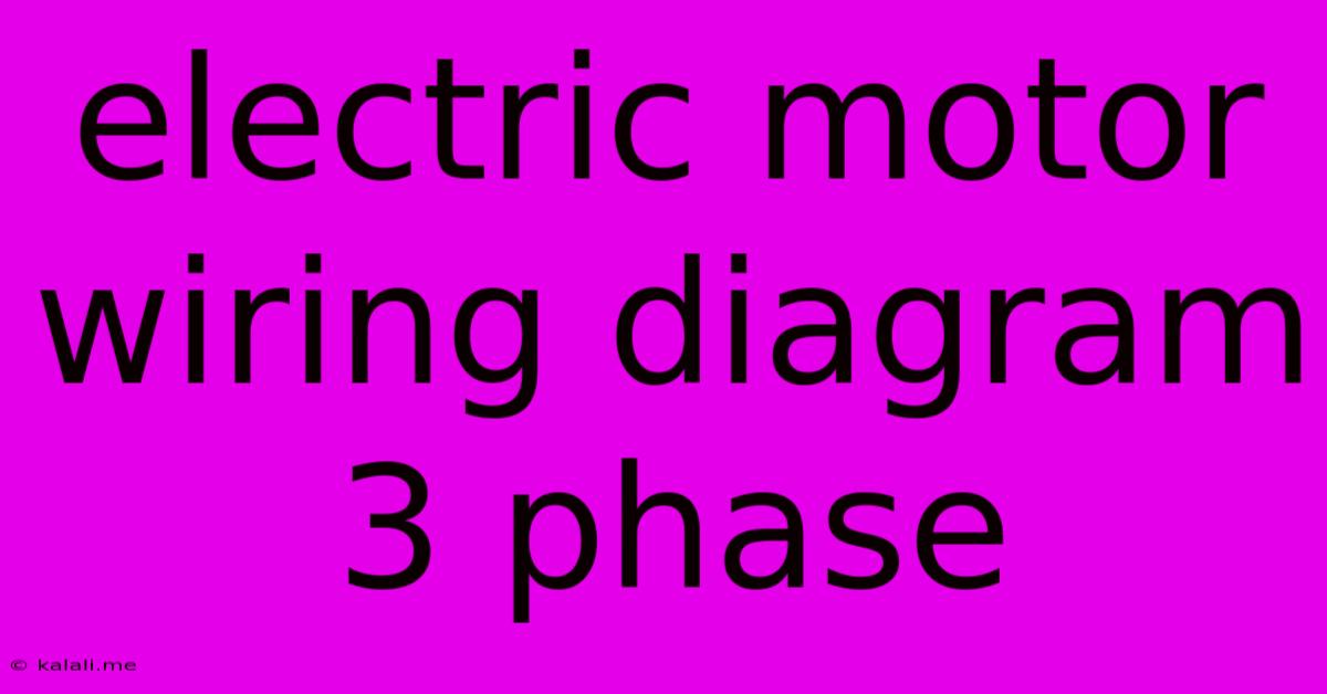 Electric Motor Wiring Diagram 3 Phase