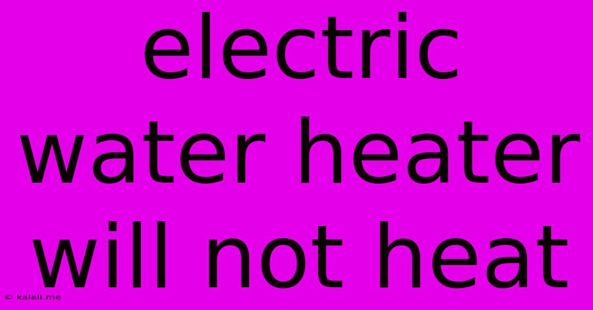 Electric Water Heater Will Not Heat
