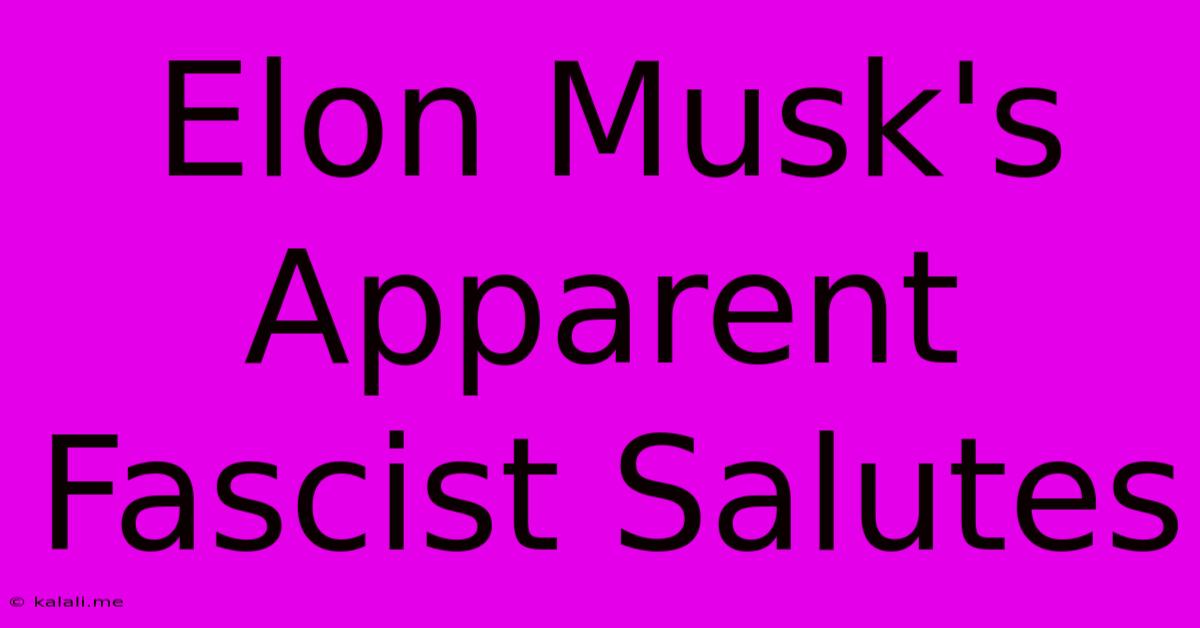 Elon Musk's Apparent Fascist Salutes