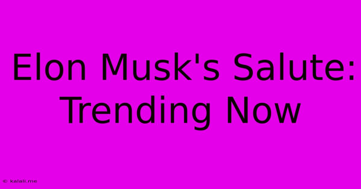 Elon Musk's Salute: Trending Now