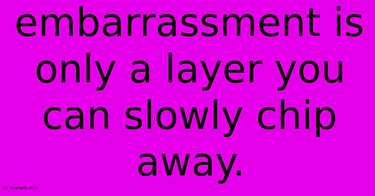 Embarrassment Is Only A Layer You Can Slowly Chip Away.