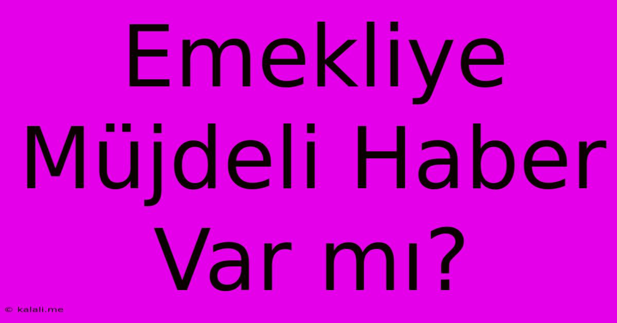 Emekliye Müjdeli Haber Var Mı?