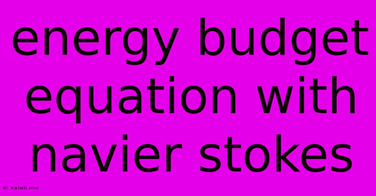 Energy Budget Equation With Navier Stokes