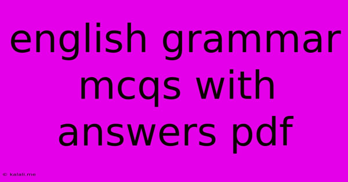 English Grammar Mcqs With Answers Pdf