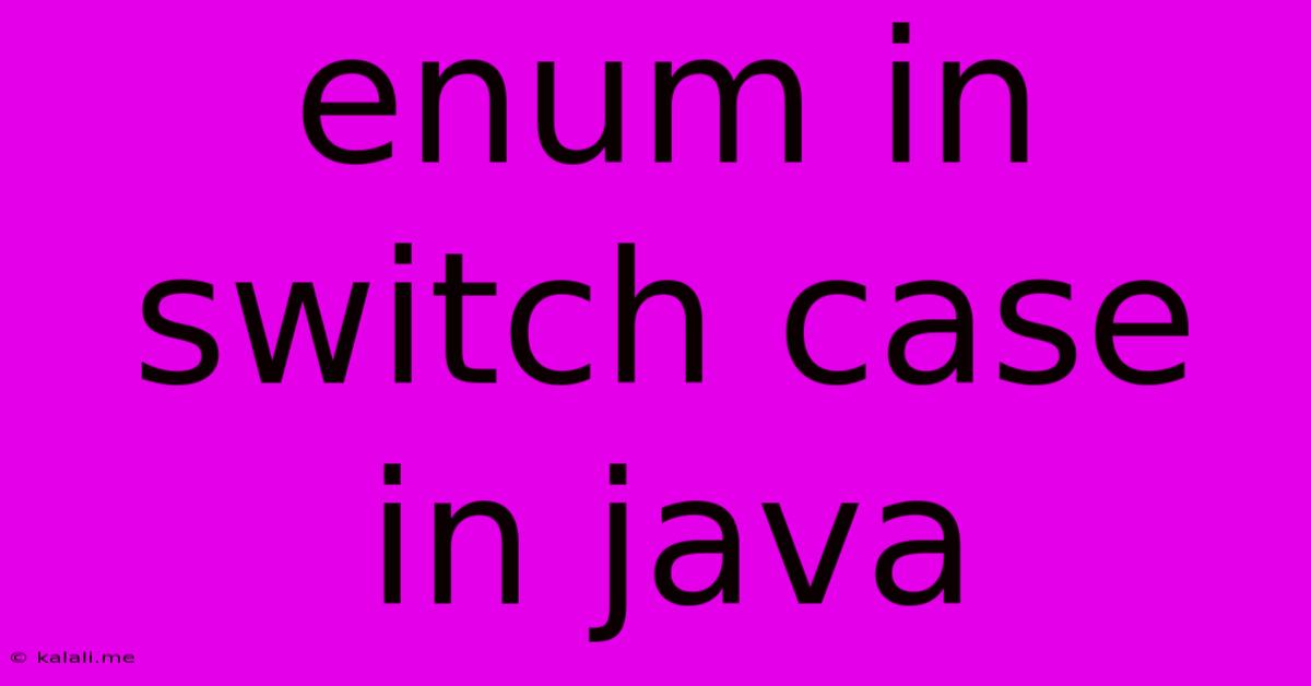 Enum In Switch Case In Java