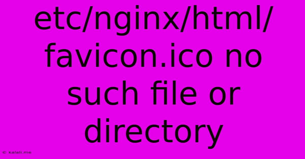 Etc/nginx/html/favicon.ico No Such File Or Directory