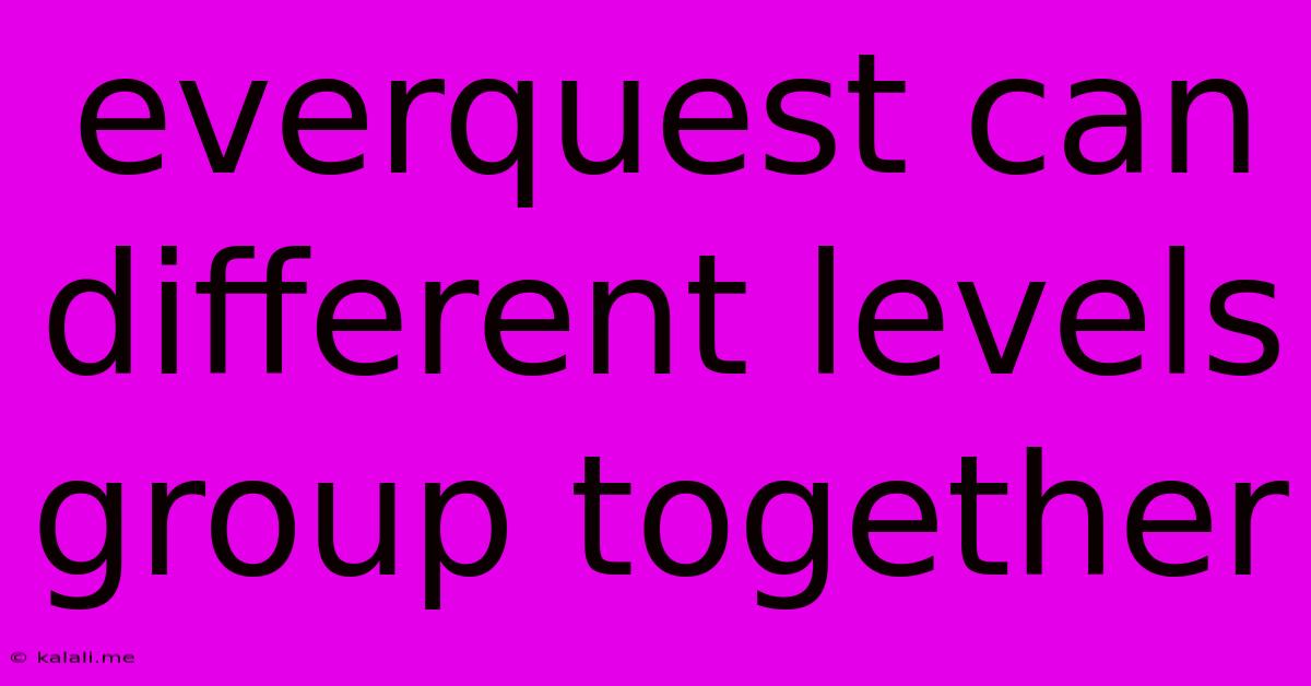 Everquest Can Different Levels Group Together